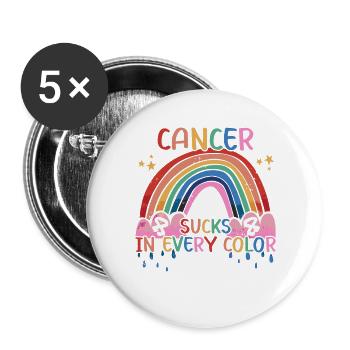 Le cancer aspire dans toutes les couleurs de l’arc-en-ciel coloré - Lot de 5 grands badges (56 mm) - blanc - Devant