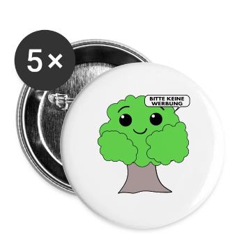 Briefkasten Aufkleber Bitte keine Werbung - Buttons groß 56 mm (5er Pack) - Weiß - Vorne