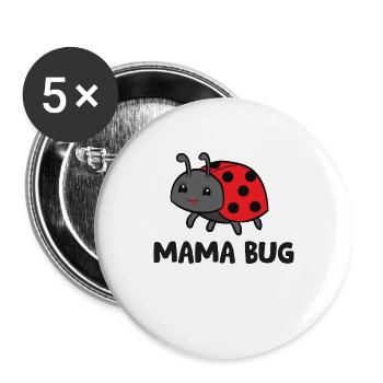 Mama Bug Love Ladybugs - Buttons large 2.2''/56 mm (5-pack) - white - Front
