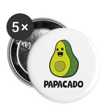 Avocat Papa Avocat Papa Avocat Papacado - Lot de 5 grands badges (56 mm) - blanc - Devant