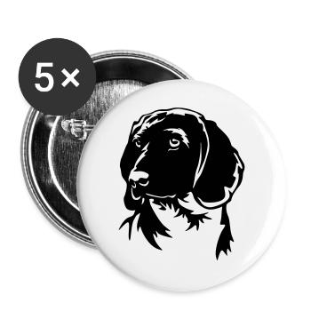 Bavarian Mountain Sweat Dog Head - Buttons large 2.2''/56 mm (5-pack) - white - Front