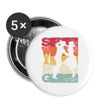 Boogie Woogie Swing Dancing Retro Colors Vintage - Buttons large 2.2''/56 mm (5-pack) - white - Front