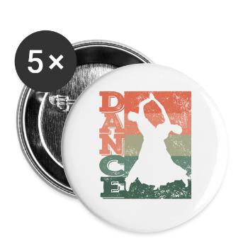 Standardtanz Tanzpaar Standard Wiener Walzer - Buttons groß 56 mm (5er Pack) - Weiß - Vorne