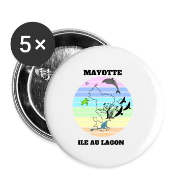 LANDSCAPE OF MAYOTTE - Buttons large 2.2''/56 mm (5-pack) - white - Front