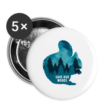 Changement climatique Protection de l’environnement Écureuils Conservation de la nature - Lot de 5 grands badges (56 mm) - blanc - Devant