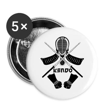 Kendo-Ausrüstung - Buttons groß 56 mm (5er Pack) - Weiß - Vorne