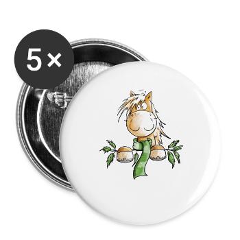 Winter Horse I Horse Motif Fun - Buttons large 2.2''/56 mm (5-pack) - white - Front