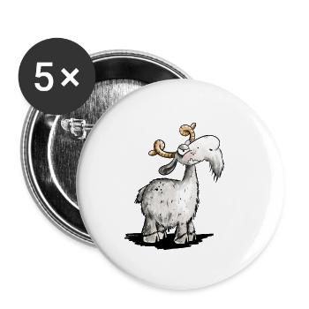 Chèvres Bock I Chèvre I Nö Déclaration - Lot de 5 grands badges (56 mm) - blanc - Devant