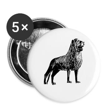 Löwe von Braunschweig - Buttons groß 56 mm (5er Pack) - Weiß - Vorne
