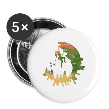 Climber Watercolor Woodland Gift for Women - Buttons large 2.2''/56 mm (5-pack) - white - Front