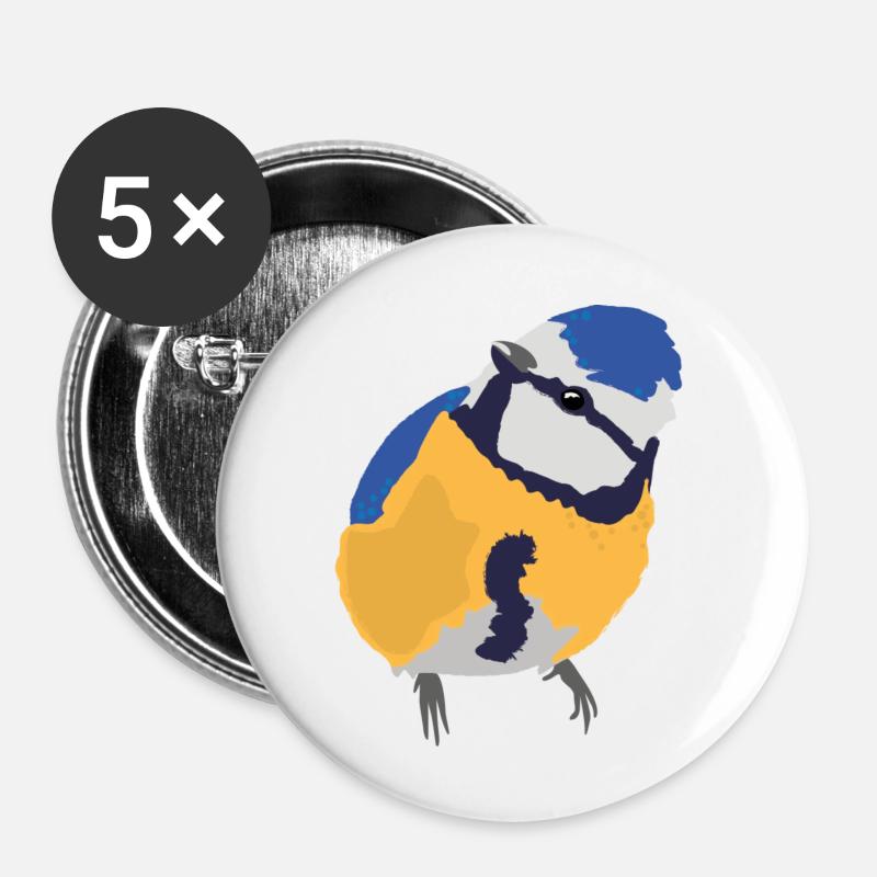 Blue tit blue tit - Buttons large 2.2''/56 mm (5-pack) - white