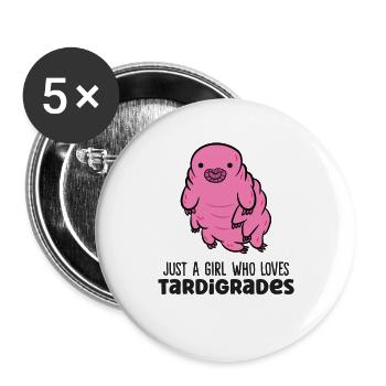 Just a Boy Who Loves Tardigrades Water Bear - Buttons large 2.2''/56 mm (5-pack) - white - Front