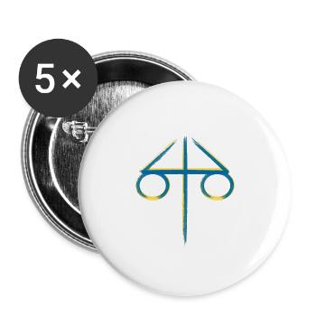 Midsummer Tree Festival Summer Sun Celebrations Suède - Lot de 5 grands badges (56 mm) - blanc - Devant