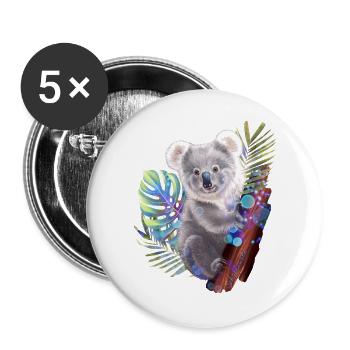Koala bear - Buttons large 2.2''/56 mm (5-pack) - white - Front