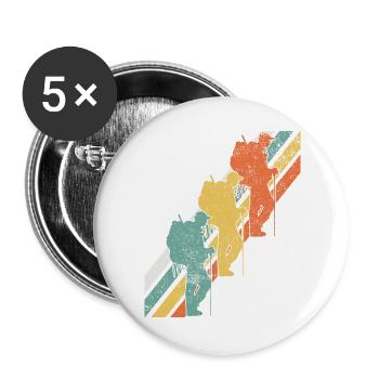 Wandern Wanderer - Buttons groß 56 mm (5er Pack) - Weiß - Vorne
