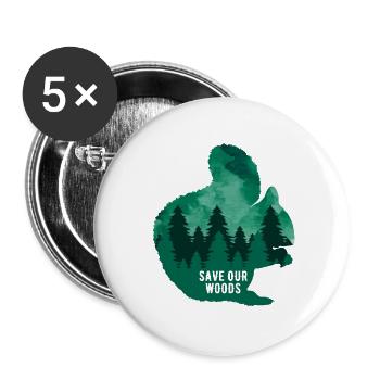 Protection de l’environnement Écureuils Changement climatique Conservation de la nature - Lot de 5 grands badges (56 mm) - blanc - Devant