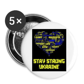 Ukraine - Buttons groß 56 mm (5er Pack) - Weiß - Vorne