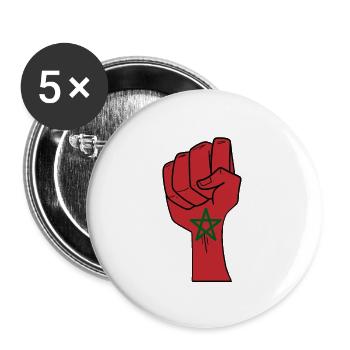Maroc - Lot de 5 grands badges (56 mm) - blanc - Devant