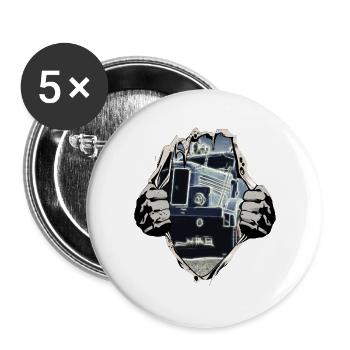 Ifa H6 DDR Kipper sous la chemise - Lot de 5 grands badges (56 mm) - blanc - Devant
