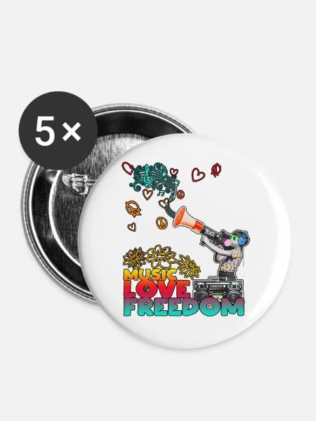 Cool - Buttons groß 56 mm (5er Pack) - Weiß