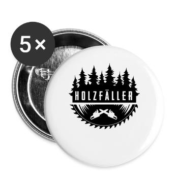 Holzfäller - Buttons groß 56 mm (5er Pack) - Weiß - Vorne