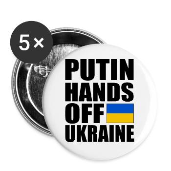 Putin hands off ukraine - Buttons large 2.2''/56 mm (5-pack) - white - Front