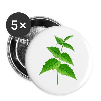 La super plante d’ortie et le remède - Lot de 5 grands badges (56 mm) - blanc - Devant