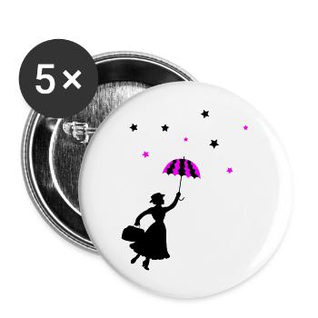 Mrs. Umbrella - Buttons large 2.2''/56 mm (5-pack) - white - Front