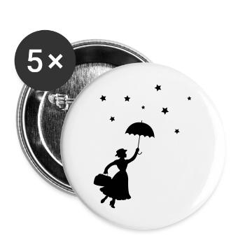 Mrs. Umbrella - Buttons large 2.2''/56 mm (5-pack) - white - Front