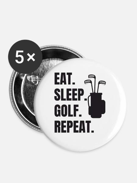 Golf-Humor - Buttons groß 56 mm (5er Pack) - Weiß