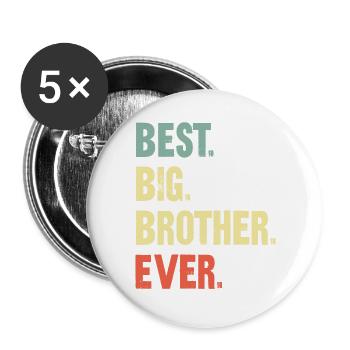 The Best Big Brother Ever! Best Big Brother Ever - Buttons large 2.2''/56 mm (5-pack) - white - Front