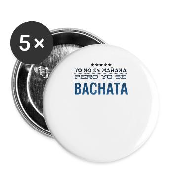 Yo se Bachata Bachata Dance - Buttons large 2.2''/56 mm (5-pack) - white - Front