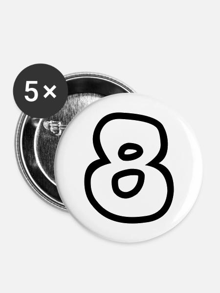 8 - Buttons groß 56 mm (5er Pack) - Weiß