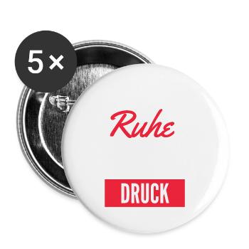 Ruhe unter Druck - Buttons groß 56 mm (5er Pack) - Weiß - Vorne