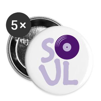Vinyl Soul Music - Buttons groß 56 mm (5er Pack) - Weiß - Vorne