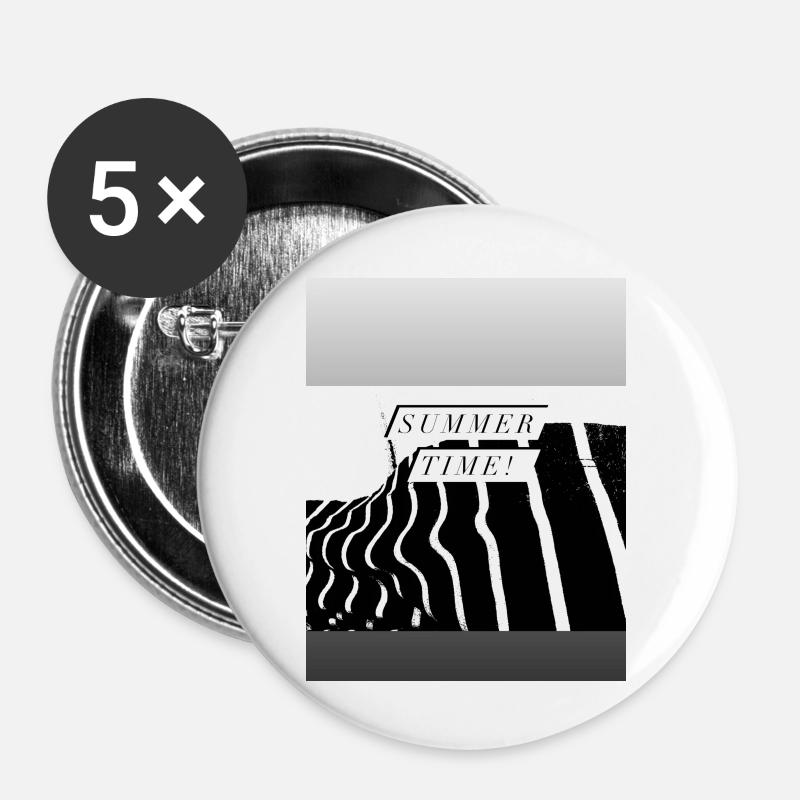 Der Sommer soll geschrien werden! - Buttons groß 56 mm (5er Pack) - Weiß