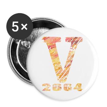 V 2004 Name Geburtsjahr Geschenk - Buttons groß 56 mm (5er Pack) - Weiß - Vorne