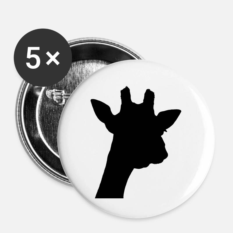 black giraffe - Buttons large 2.2''/56 mm (5-pack) - white