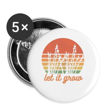 Wachstum, Frühling, Nachhaltigkeit, retro - Buttons groß 56 mm (5er Pack) - Weiß - Vorne