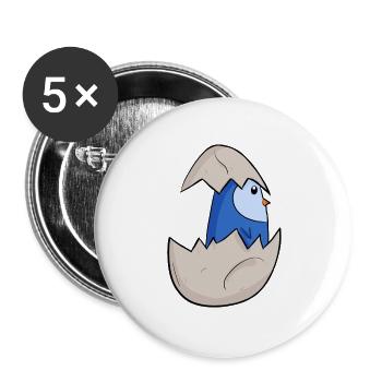 Baby Penguin - Buttons large 2.2''/56 mm (5-pack) - white - Front