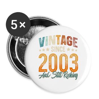 2003 Geburtsjahr Geburtstag Baujahr Vintage - Buttons groß 56 mm (5er Pack) - Weiß - Vorne
