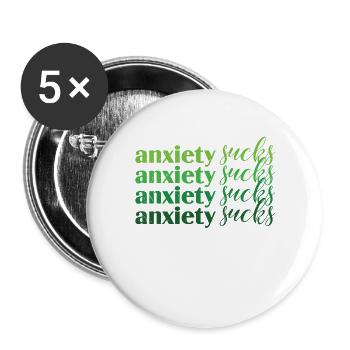 L’anxiété aspire la santé mentale verte - Lot de 5 grands badges (56 mm) - blanc - Devant