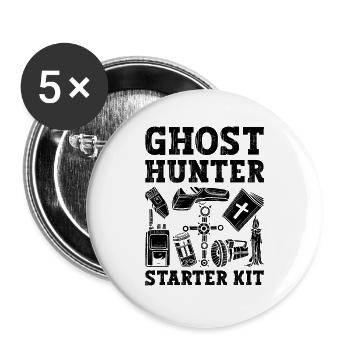 Ghost Hunter Ghost Hunt Paranormal Gift Idea - Buttons large 2.2''/56 mm (5-pack) - white - Front