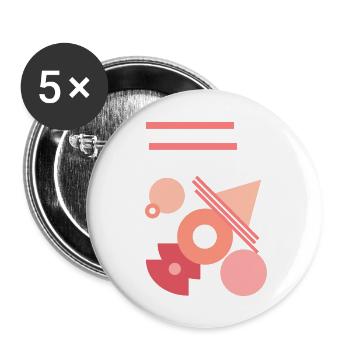 Géométrie Abstrait Figures - Lot de 5 grands badges (56 mm) - blanc - Devant