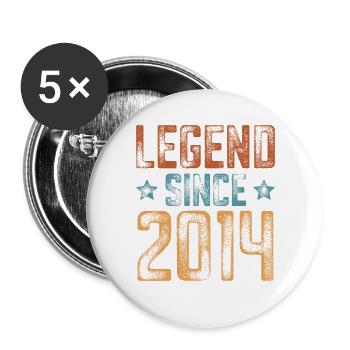 2014 Born Year of birth Birthday - Buttons large 2.2''/56 mm (5-pack) - white - Front