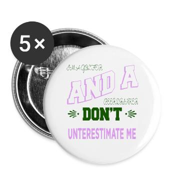 fillesgolfgift blagues cool sport golfgift génial - Lot de 5 grands badges (56 mm) - blanc - Devant