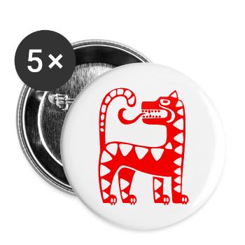 Inca Culture, Latin America - Buttons large 2.2''/56 mm (5-pack) - white - Front