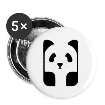 Panda doux - Lot de 5 grands badges (56 mm) - blanc - Devant