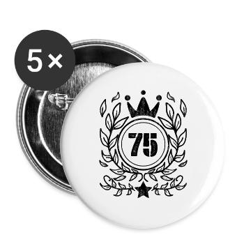 Ornament 75 Number Crown Wreath - Buttons large 2.2''/56 mm (5-pack) - white - Front