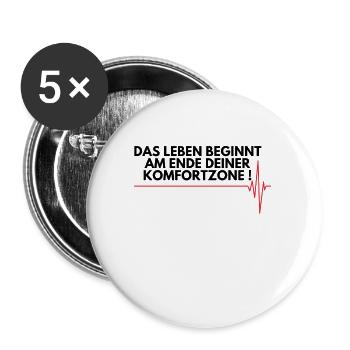 Komfor - Buttons groß 56 mm (5er Pack) - Weiß - Vorne